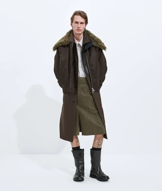 Gabardina de seda y nailon