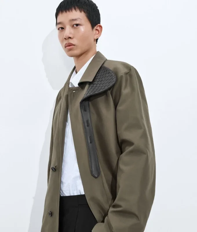 Gabardina de seda y nailon