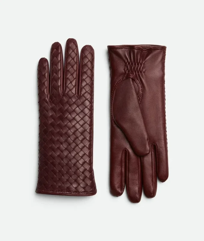Guantes de piel Intrecciato