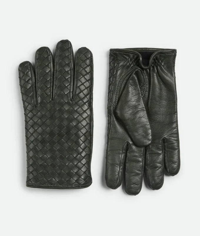 Guantes de piel Intrecciato