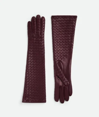 Guantes midi de piel Intrecciato