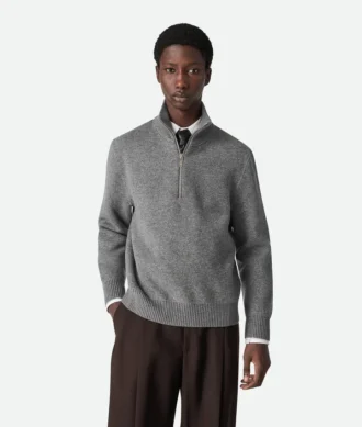 Jersey de cachemira compacta con cremallera