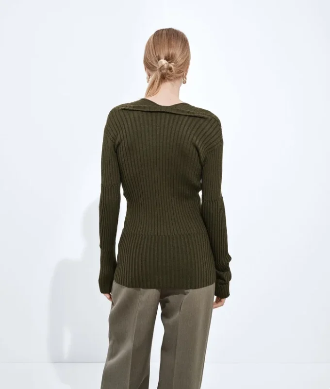 Jersey de punto elástico de cachemira y seda