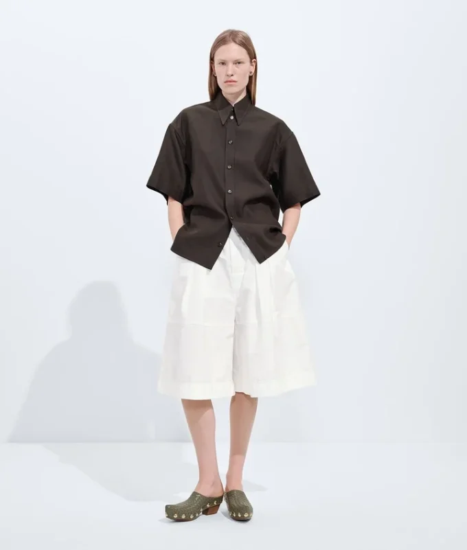 Pantalón culotte compacto de toile de algodón