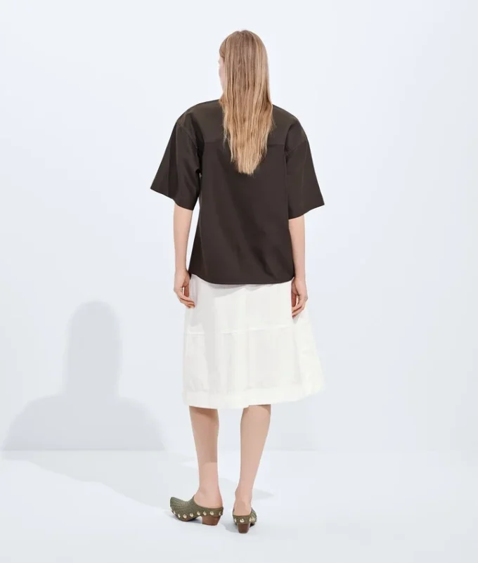 Pantalón culotte compacto de toile de algodón