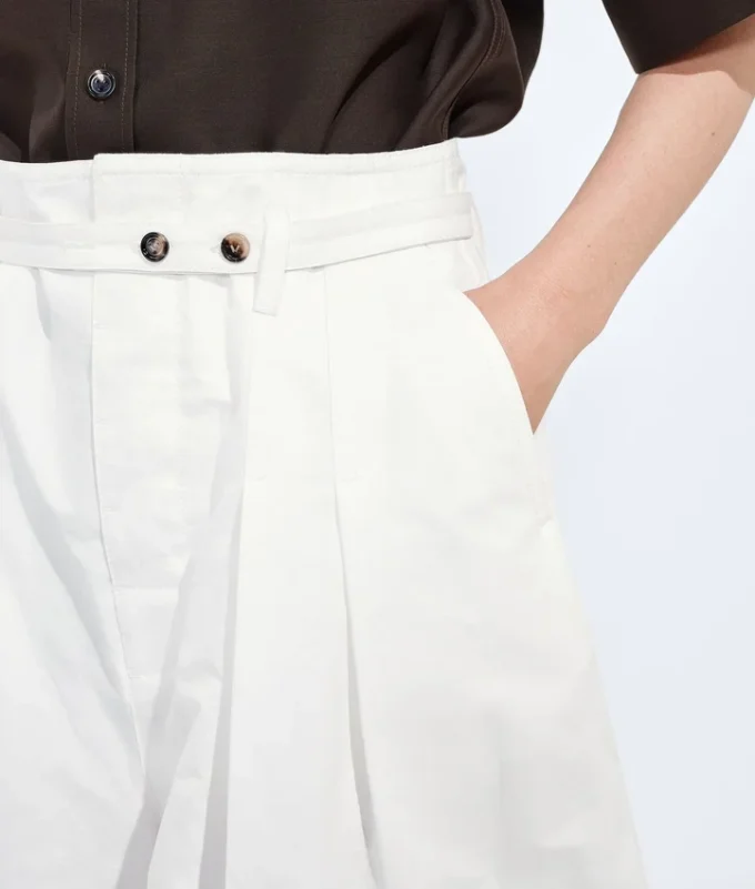 Pantalón culotte compacto de toile de algodón