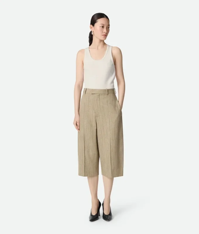 Pantalón culotte de viscosa y seda