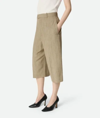 Pantalón culotte de viscosa y seda
