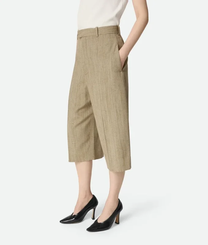 Pantalón culotte de viscosa y seda