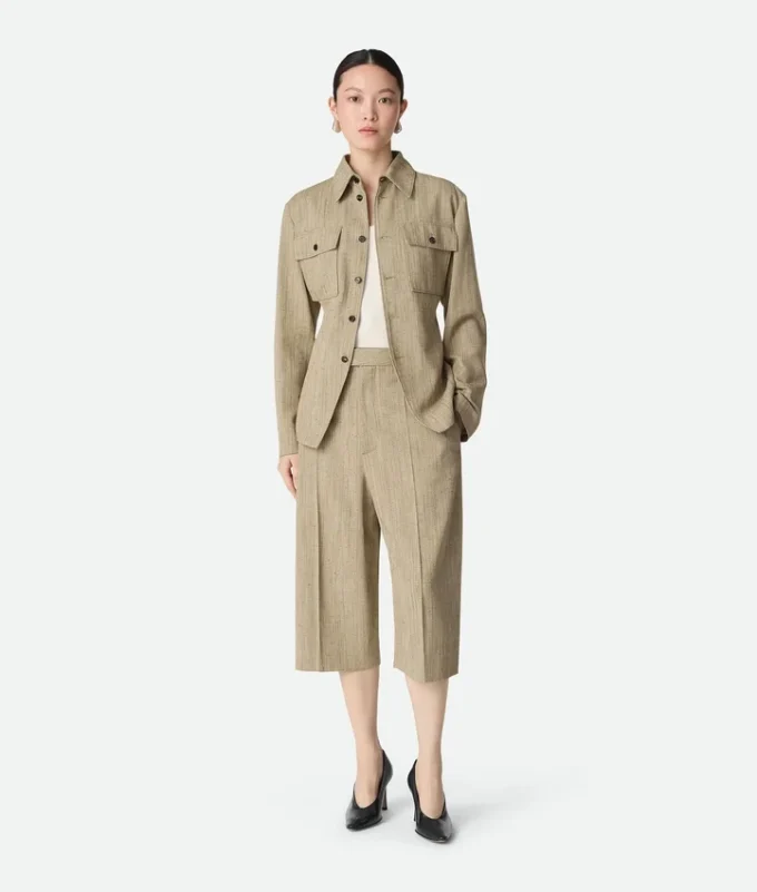 Pantalón culotte de viscosa y seda