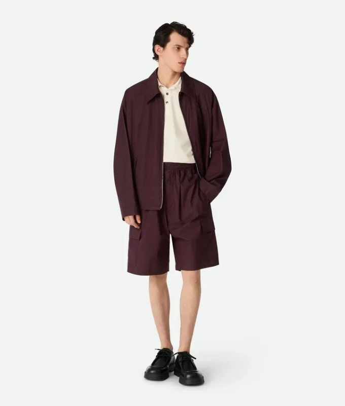 Pantalones cortos cargo de algodón resinado