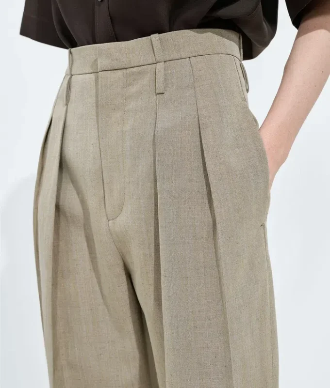 Pantalones de lana y lino