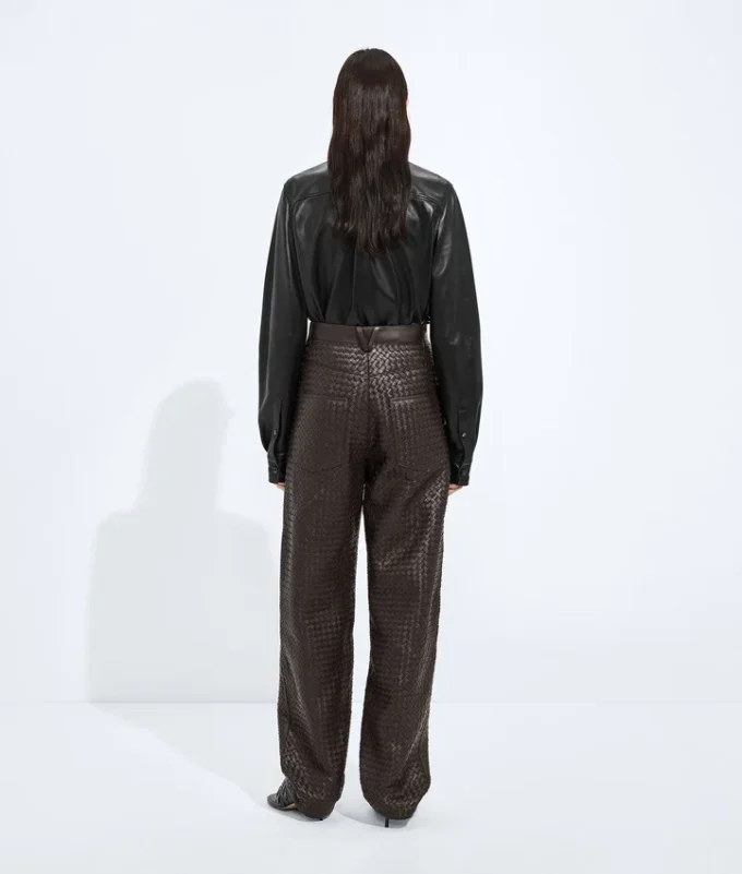 Pantalones de piel Intrecciato