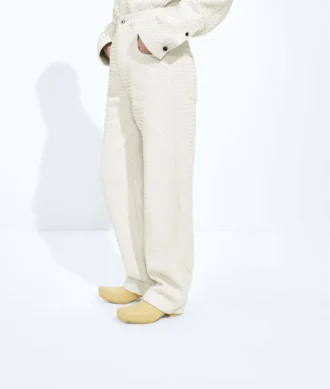 Pantalones de piel Intrecciato Small