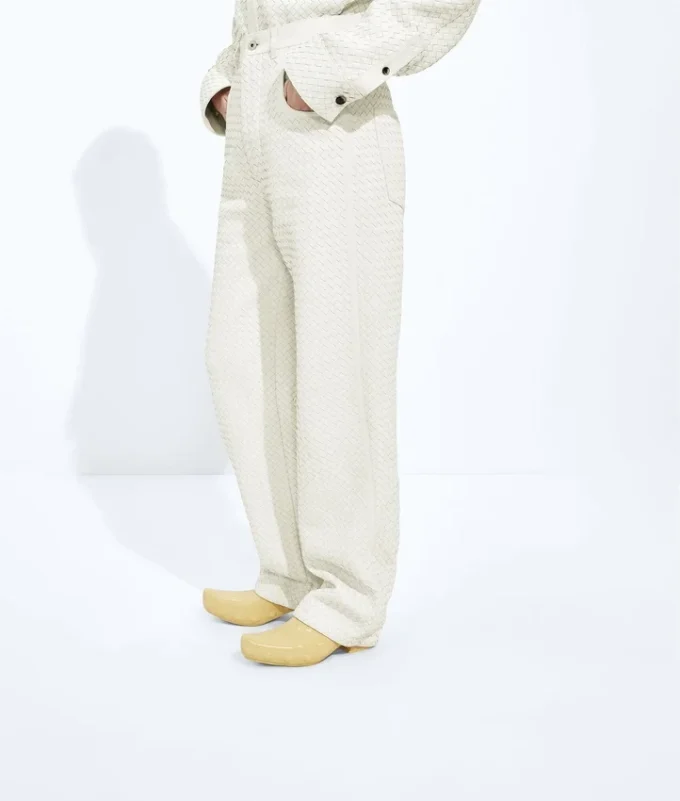 Pantalones de piel Intrecciato Small