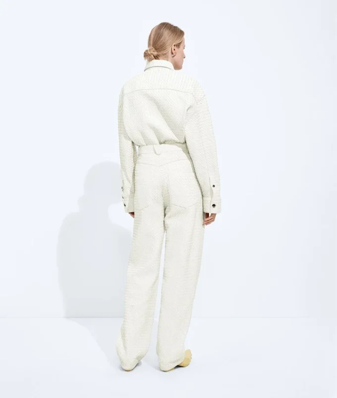 Pantalones de piel Intrecciato Small