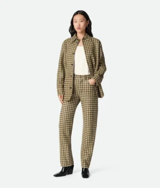 Pantalones de piel y ante Intrecciato