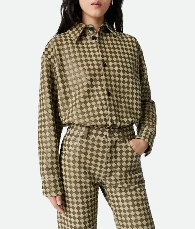 Pantalones de piel y ante Intrecciato