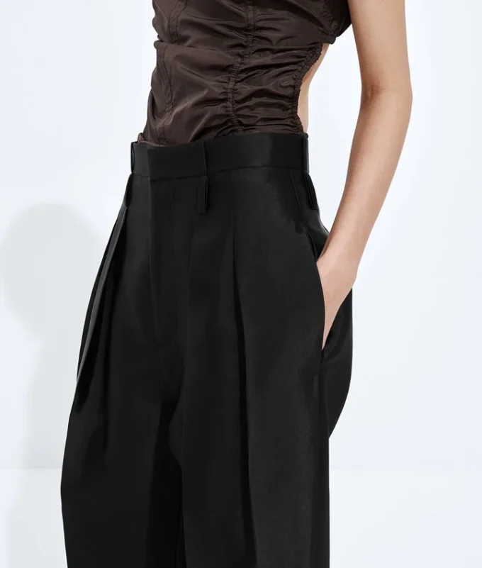 Pantalones de sarga de algodón y viscosa lavados