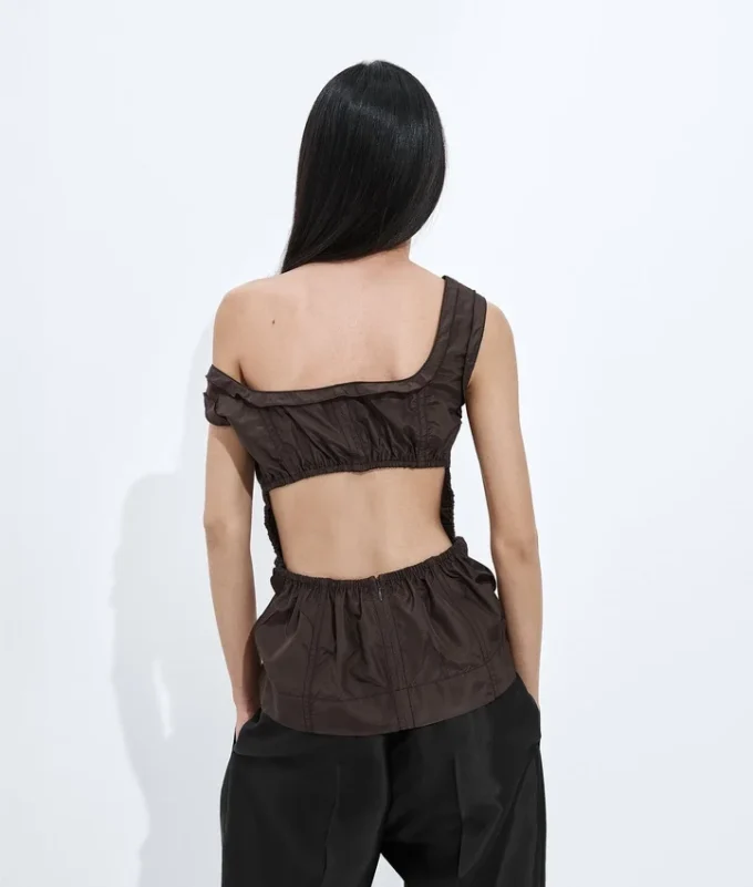 Partes de arriba de tafetán de seda lavado