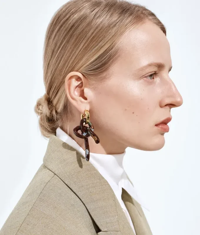 Pendiente individual con nudo