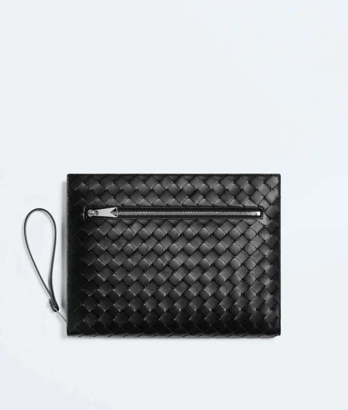 Portadocumentos Intrecciato con correa de muñeca