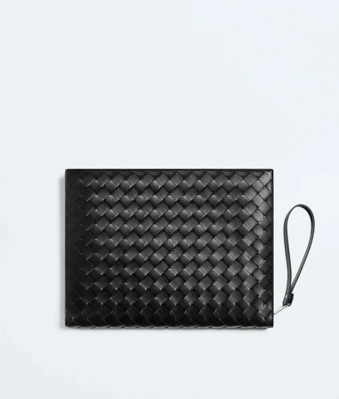 Portadocumentos Intrecciato con correa de muñeca