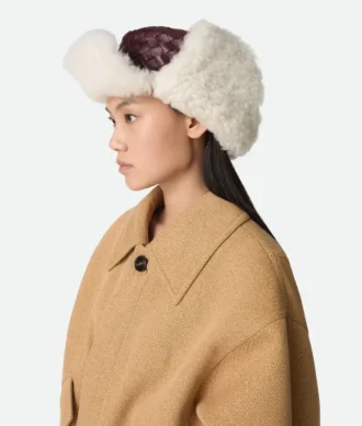 Sombrero de aviador de piel Intrecciato