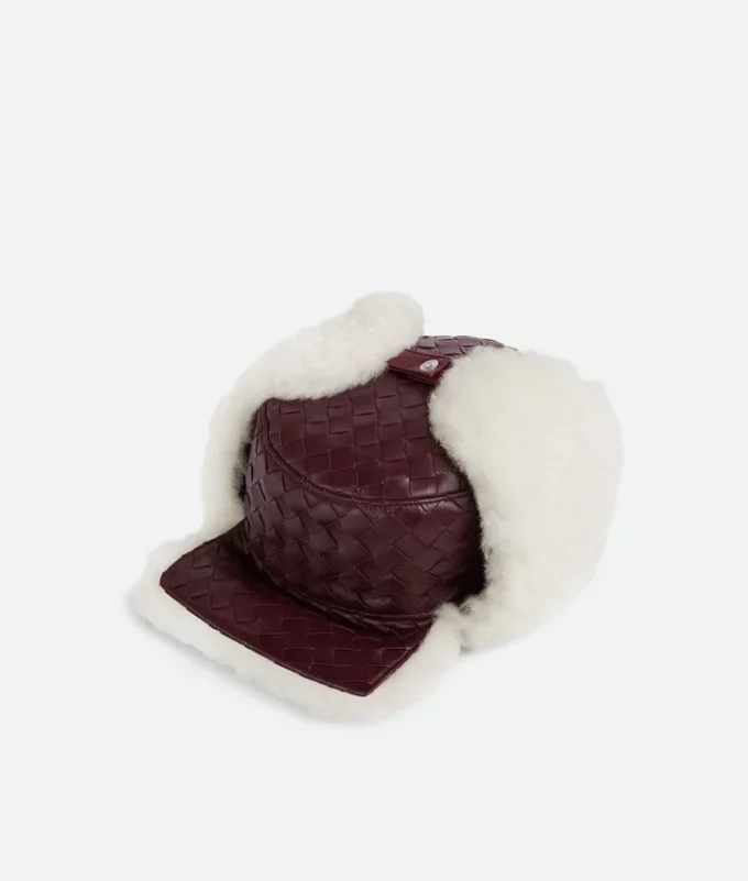 Sombrero de aviador de piel Intrecciato