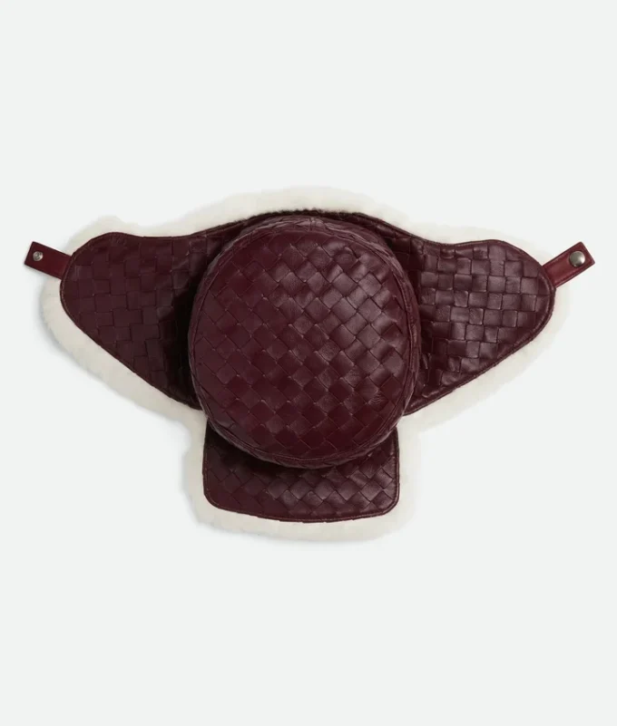 Sombrero de aviador de piel Intrecciato