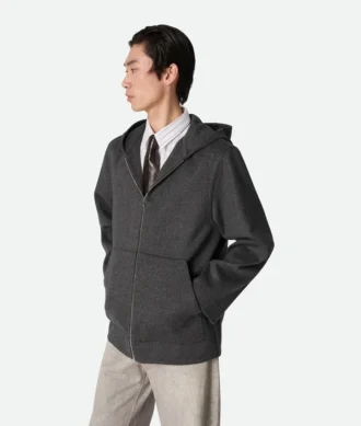 Sudadera con capucha de lana de doble cara