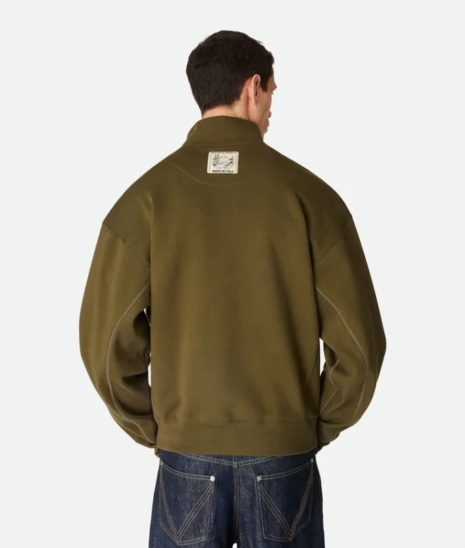 Sudadera con cremallera de felpa de algodón