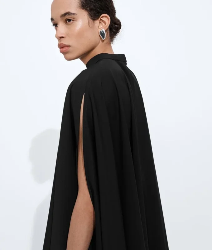 Vestido caftán de lana ligera