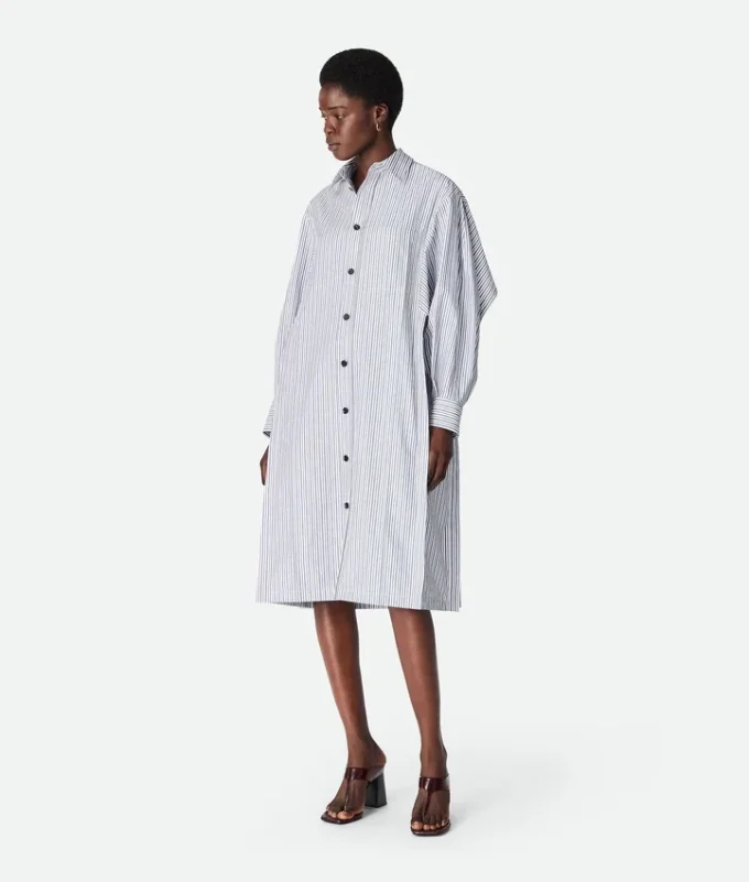 Vestido de rayas de algodón