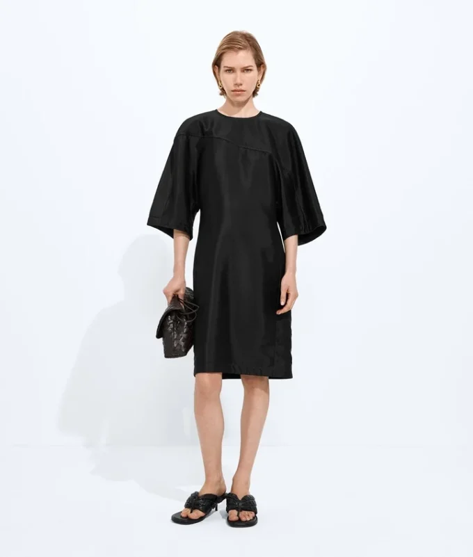 Vestido de sarga de algodón y viscosa lavada