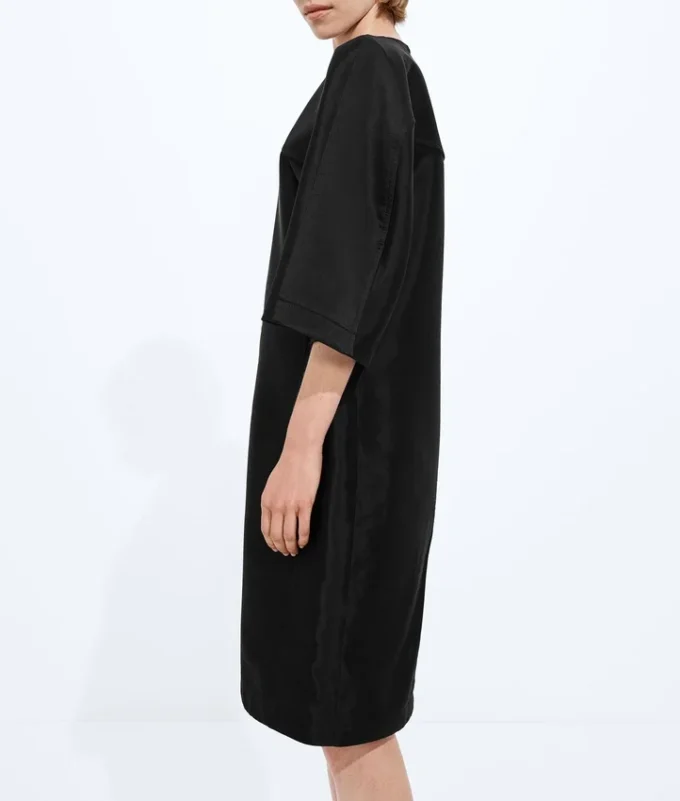 Vestido de sarga de algodón y viscosa lavada