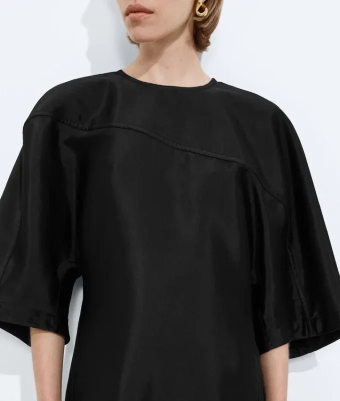 Vestido de sarga de algodón y viscosa lavada