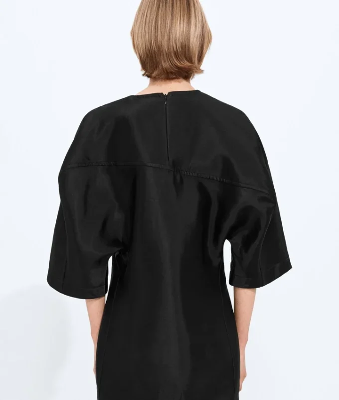 Vestido de sarga de algodón y viscosa lavada